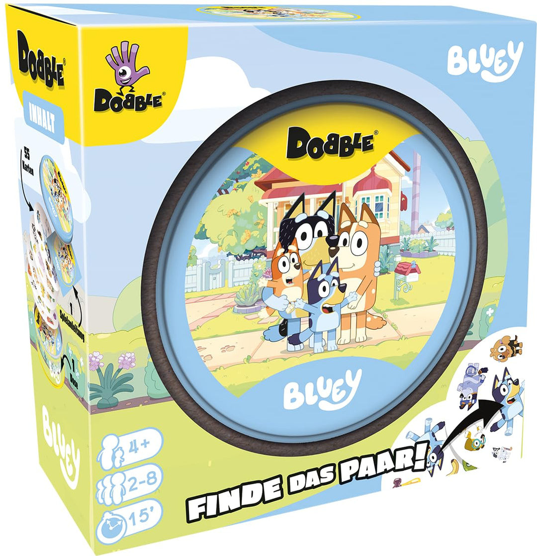 Asmodee, Dobble Bluey, DE-Version, Familienspiel für 2-8 Spieler ab 6 Jahren, Schnelles Reaktionsspi
