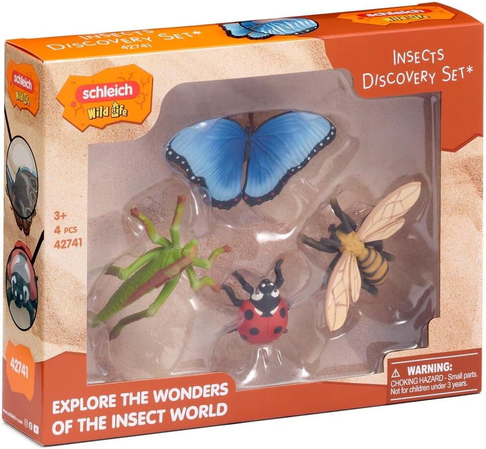 Schleich WILD Life | Insekten Entdecker Set 42741 | detailgetreue Tierfiguren heimischer Insekten mi