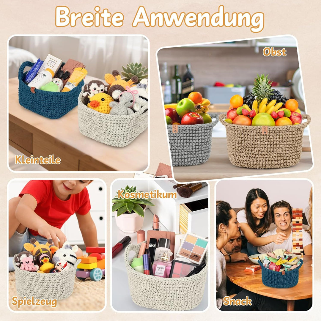 CoopayHäkelset für Anfänger: SquareKörbe Häkel Set mit Anleitung, DIY Häkeln Lernen mit 4,5mm-Nadeln