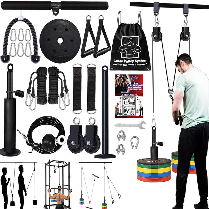 Taeku Seilzug-Fitness, Verbesserte Gewicht Seilzugsystem für LAT Pull Down Bizeps Curl Trizeps Armtr