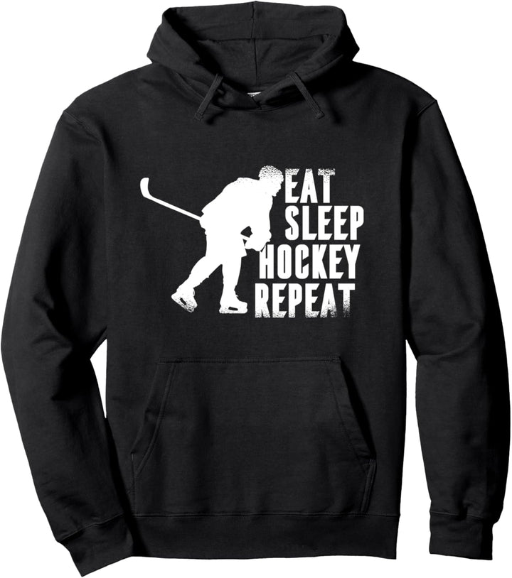 Eishockeyspieler Eat Sleep Hockey Repeat Geschenk Pullover Hoodie