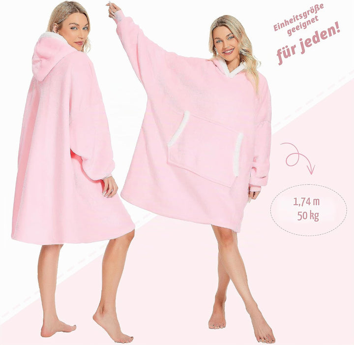Gentlewarm übergrosse Hoodie Sweatshirt mit Kapuze, Super Weich und bequem Flanell Damen Kapuzenpull