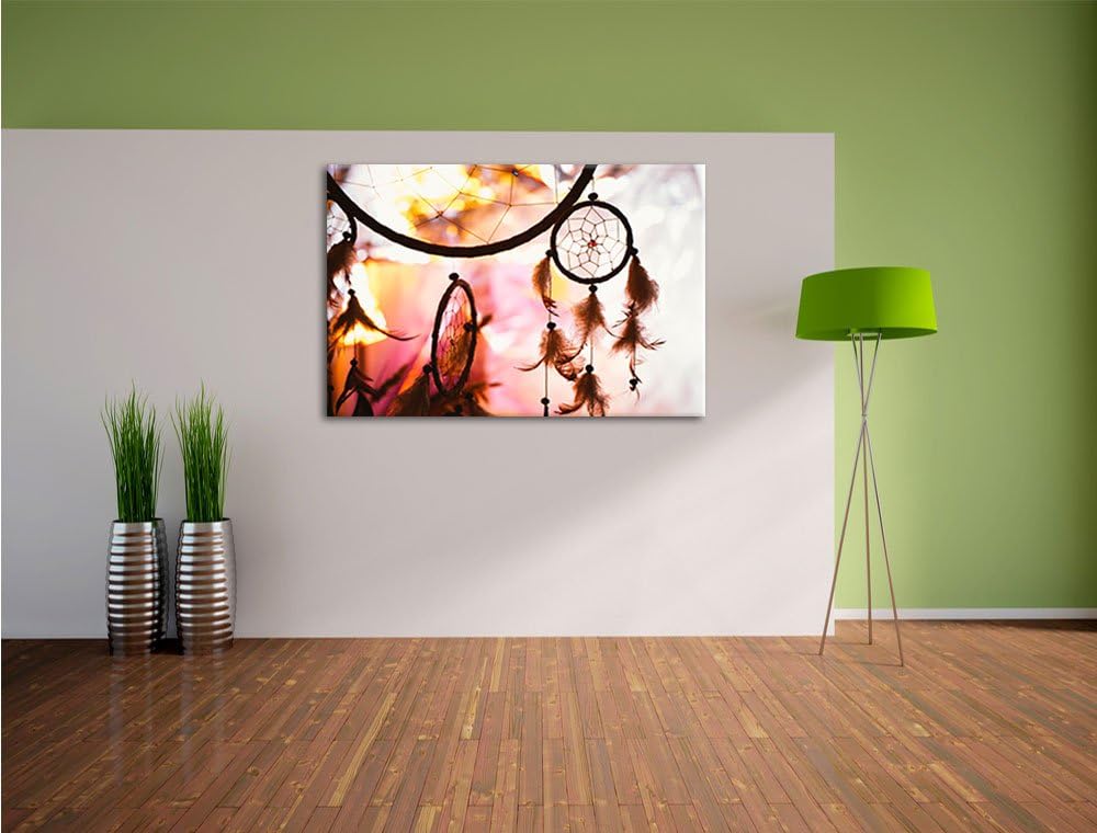 Pixxprint Traumfänger bei Sonnenuntergang als Leinwandbild/Grösse: 100x70 cm/Wandbild/Kunstdruck/fer