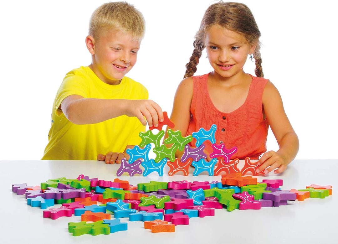 Erzi 42264 Stapelgeister XL aus Holz, Lernmaterial, Kreativität, Stapelspiel