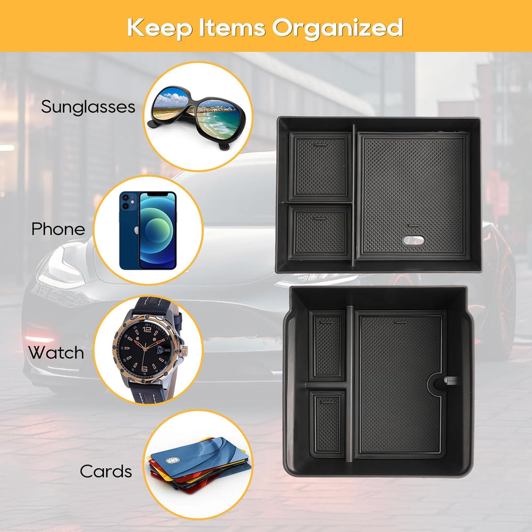 LFOTPP für Tesla Model 3 2024 2025 Mittelkonsole Organizer Hinten und Vorne Tray Handschuhfach, Tesl
