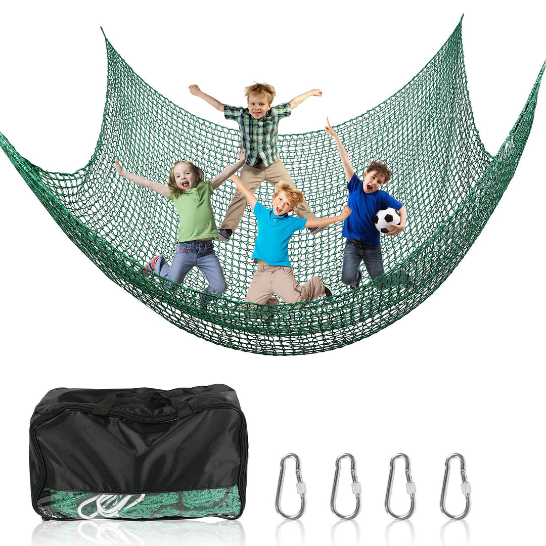 MENAYODA Kletternetz Spielplatz, Schwerlast Doppellagiges Schutznetz Kinder Klettergerüst Schaukel,