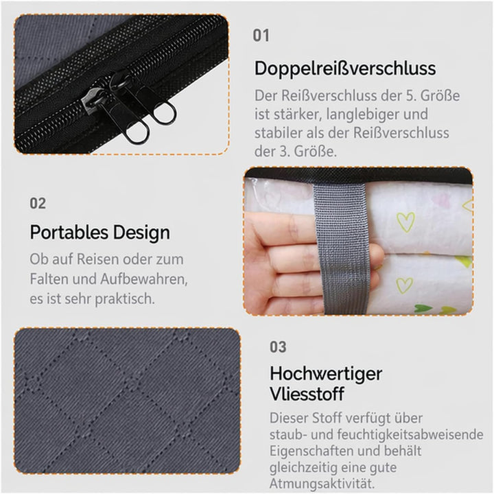 4 Stück Unterbett Aufbewahrungsbox Bettkasten Aufbewahrung 60x45x15cm Unterbettkommode für Bettdecke