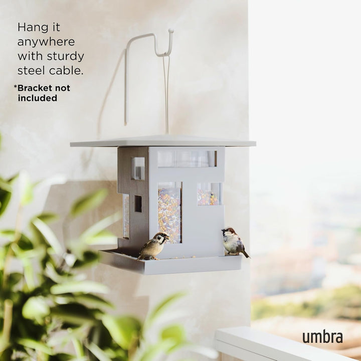 Umbra Bird Cafe Vogelhaus, Moderner Vogelfutterspender zum Aufhängen, Vogelfutterhaus mit architekto