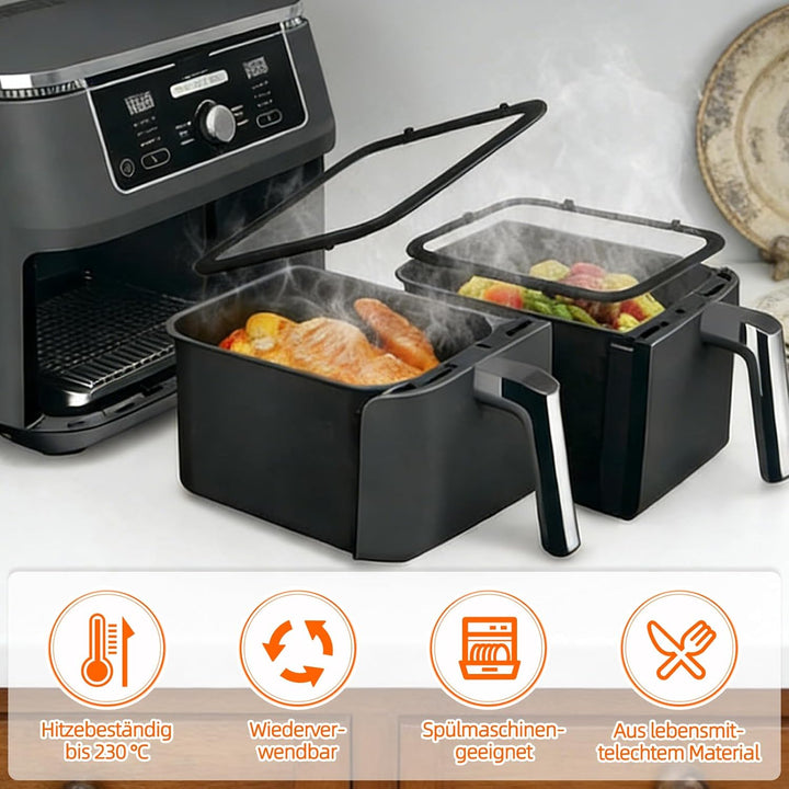 2 Stück Magnetischer Spritzschutz für Ninja Foodi Max Dual Zone Heissluftfritteuse AF400EU 9,5 L, Sp