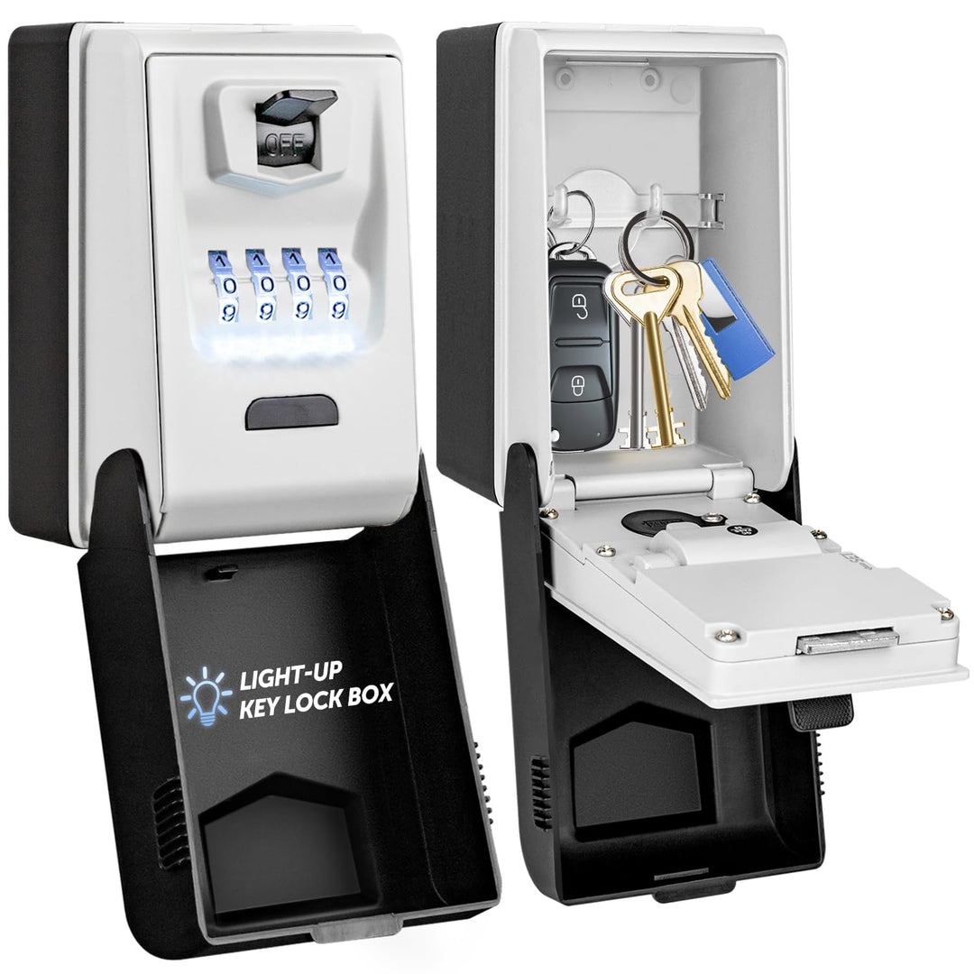 Schlüsseltresor mit Beleuchteten Zahlencode Aussen Schlüsselsafe Wasserdicht Robust Schlüsselbox Gro