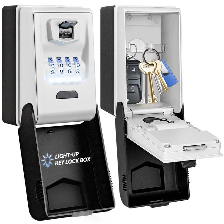 Schlüsseltresor mit Beleuchteten Zahlencode Aussen Schlüsselsafe Wasserdicht Robust Schlüsselbox Gro