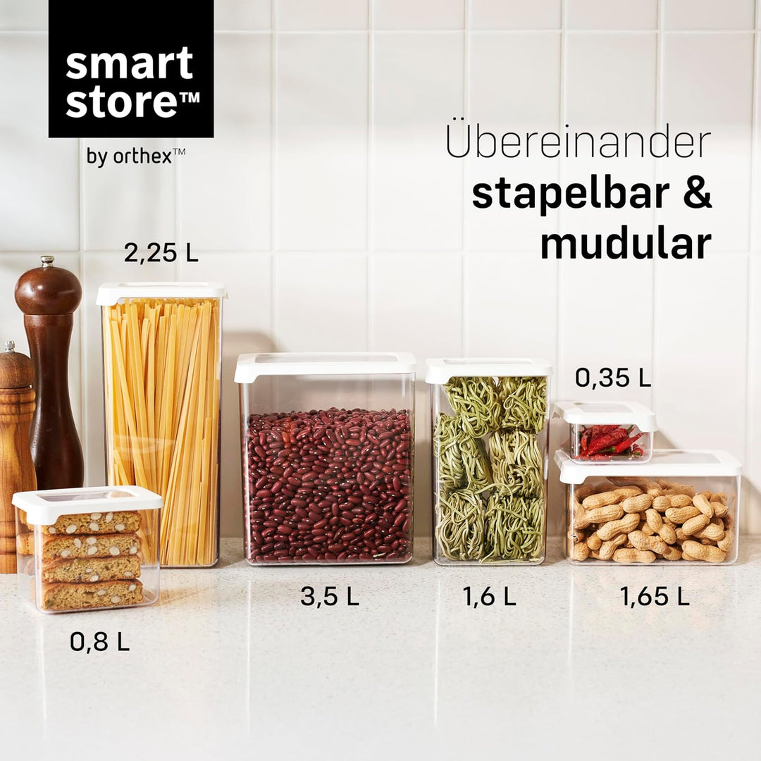 SmartStore Vorratsdosen 5er Set Luftdicht – Plastik Aufbewahrungsbox mit Deckel, BPA Frei, Spülmasch