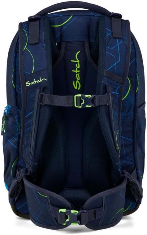 Satch Match Schulrucksack Set 2tlg. inkl. Schlamperbox (Blue Tech), Blue Tech