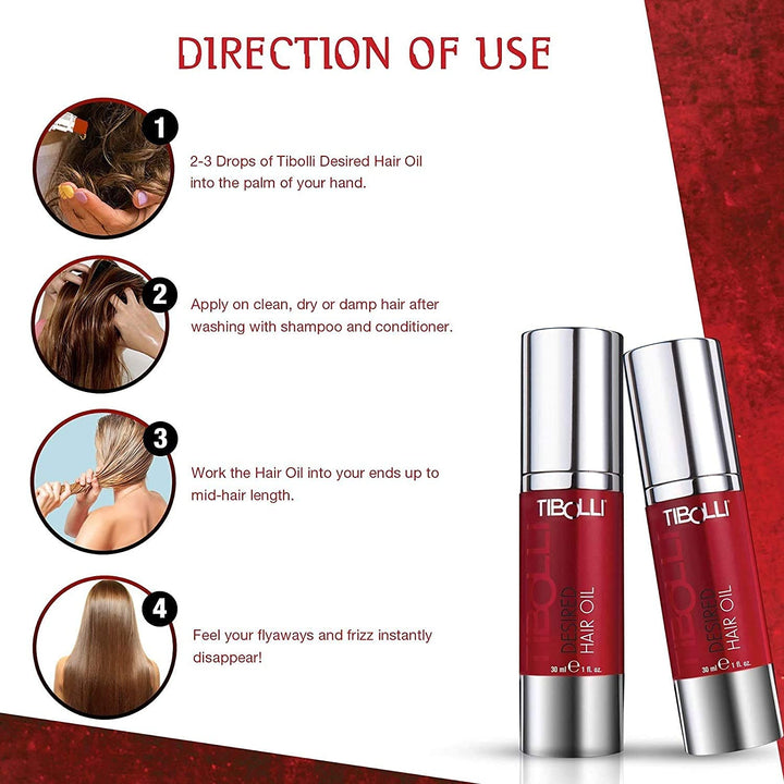 TIBOLLI Desired Hair Oil (1 FL Oz / 30ml) Zur Beseitigung von Frizz und trockenem, geschädigtem Haar