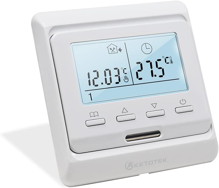 KETOTEK Digital Thermostat Fussbodenheizung Elektrisch Programmierbar Unterputz mit fühler AC 230V 1
