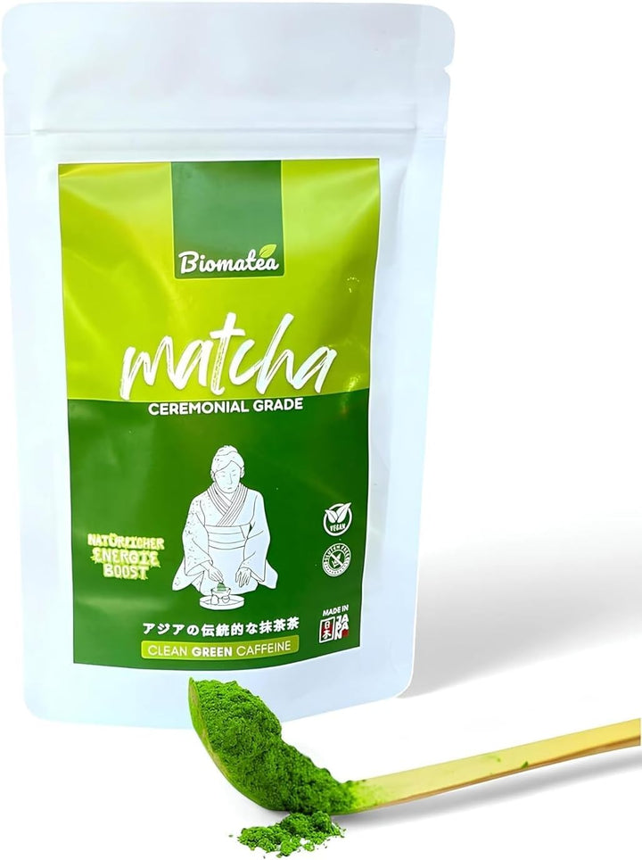 Japan Matcha Set 50g Ceremonial Matcha + Bambus Matchabesen Whisk