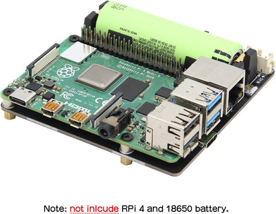 Geekworm Raspberry Pi 4 UPS X703, Ultra-compact 18650 UPS Shield with Auto Power On for Raspberry Pi