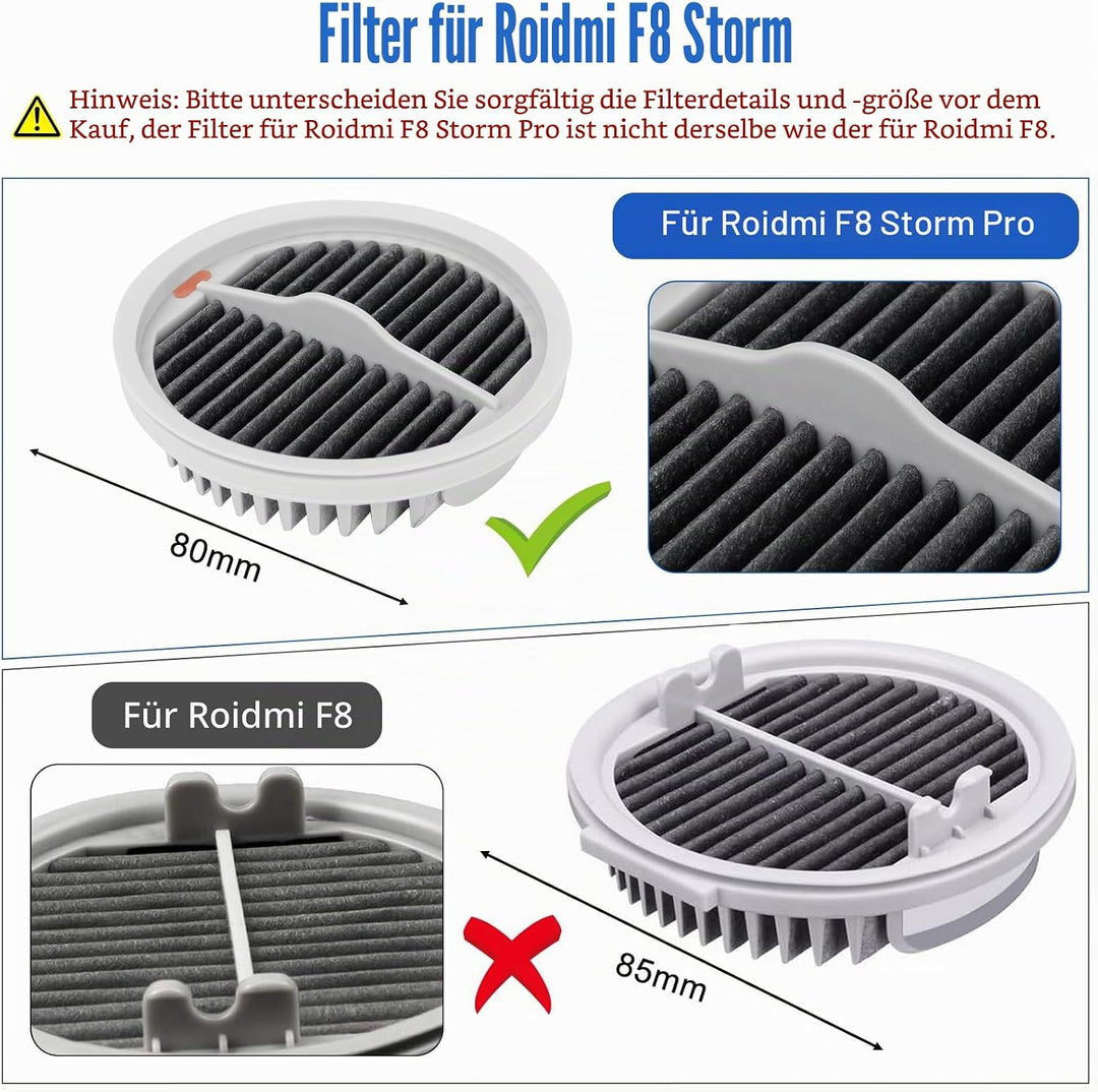 6er-Pack waschbare HEPA-Filter für Xiaomi Roidmi X20 / X30 / X30 / S2 / F8 Storm Pro kabelloser Stau