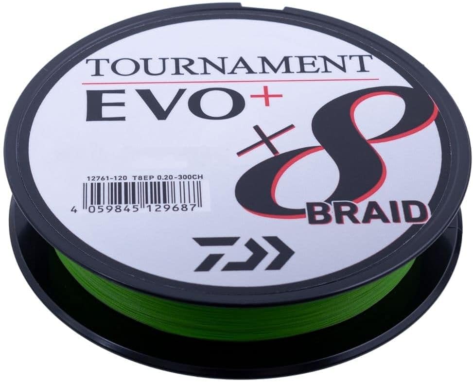 Daiwa Tournament X8 Braid EVO+ 270m Chartreuse geflochtene Angelschnur 270m/0.26mm, 270m/0.26mm