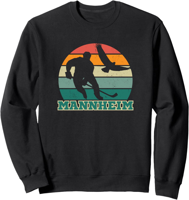 Cooles Eishockey Fan Shirt Stadt Mannheim mit Adler Skyline Sweatshirt