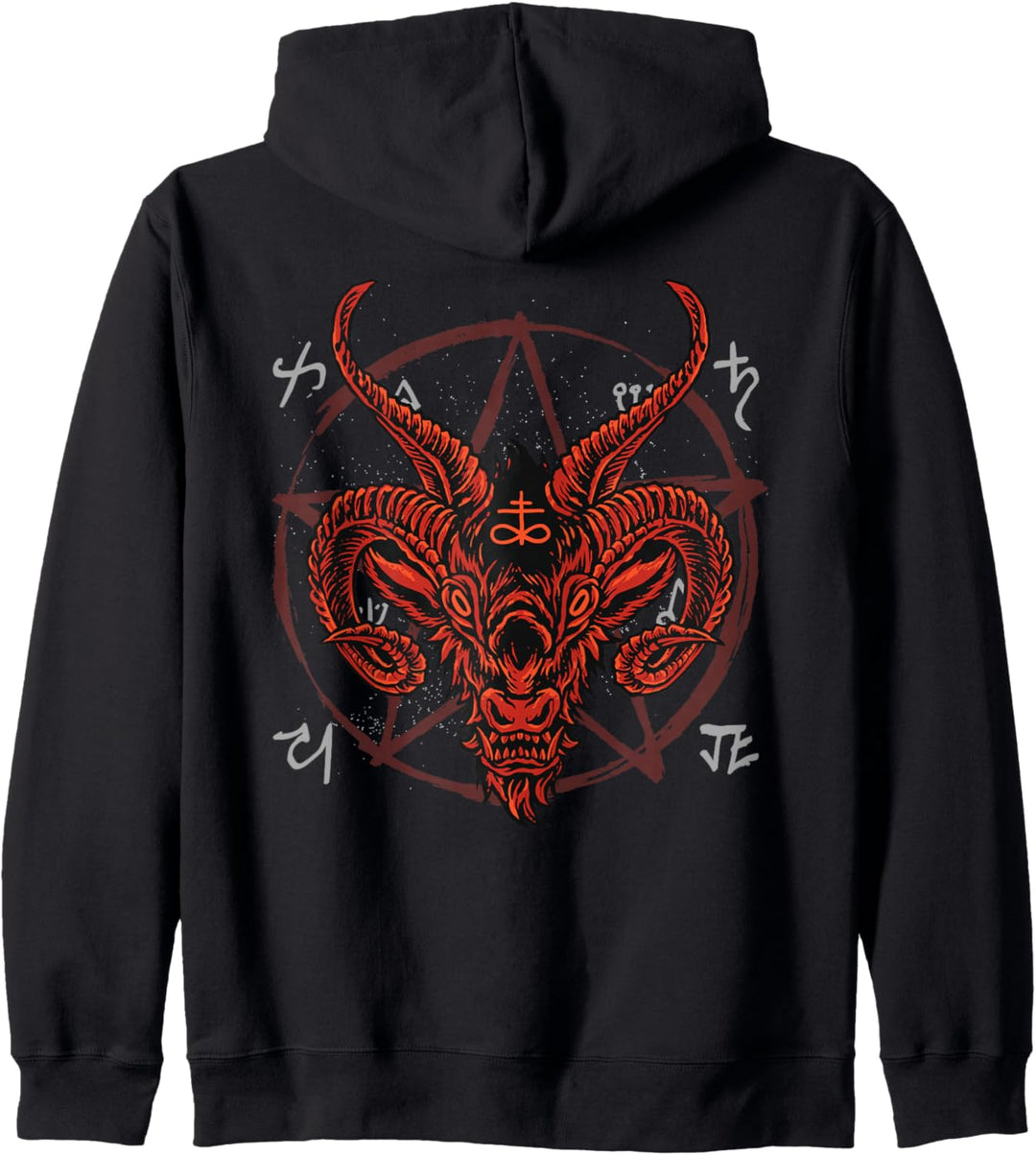 BACKPRINT Satan Antichrist Luzifer Teufel 666 Baphomet Kapuzenjacke