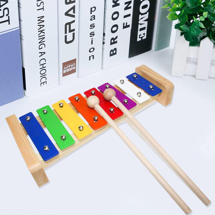 Xylophon Glockenspiel Holz Musikinstrumente für Erwachsene Kinder Mit 2 Glockenspiel Schlägel Bunt X