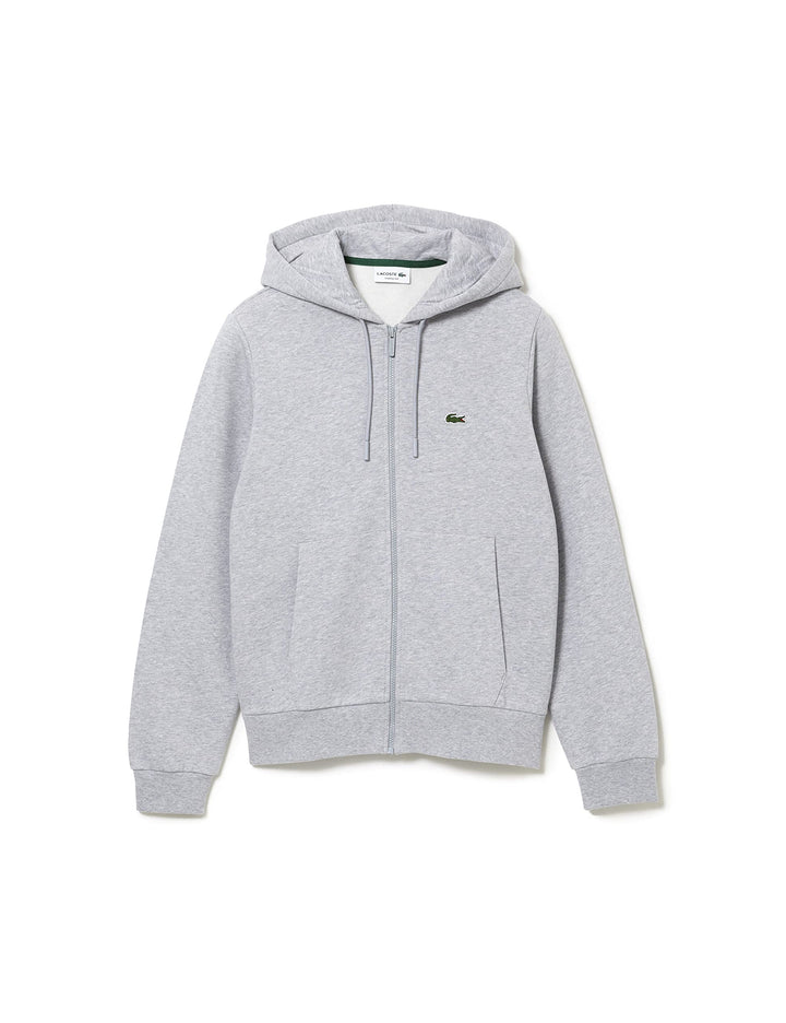 Lacoste Herren Sweatjacke SH9626, Männer Sweatshirt Reissverschluss,Regular Fit, L Chinesisches Silb