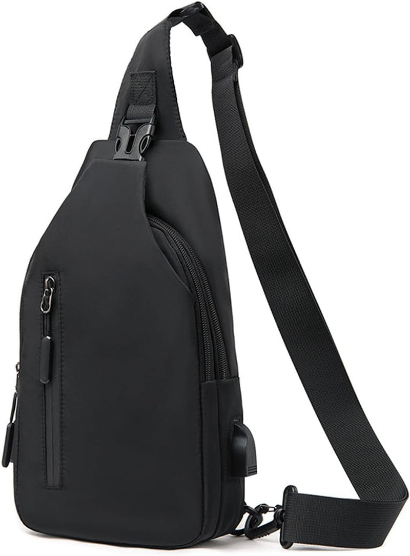 FANDARE Brusttasche Herren Sling Bag mit USB-Ladeanschluss Umhängetaschen Crossover Rucksack Schulte