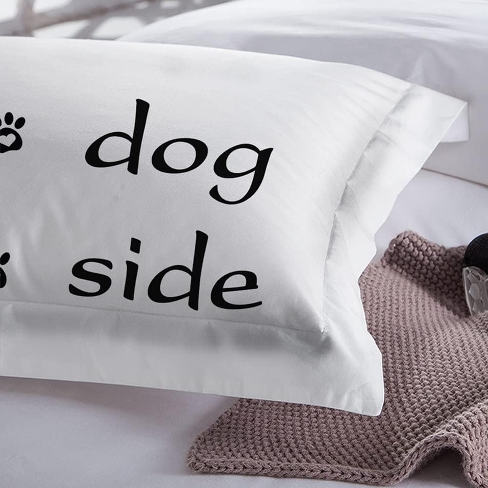 AOXHFNV Bettwäsche-Set aus der Schwarz-Weiss-Serie Dog Side and My Side Motiv Bettbezug Paar Bettwäs