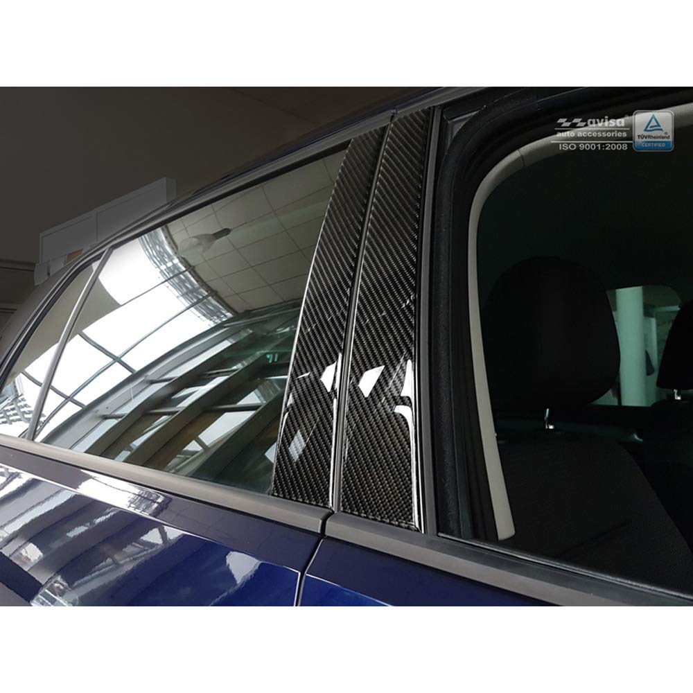 B-Säulen Blende kompatibel mit Audi A3 8V Limousine 2016- Schwarz Carbon