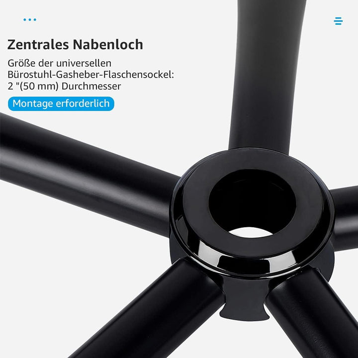 Mastery Mart Bürostuhl Fuss Stuhlbasis Zubehör Ersatzteil Fusskreuz Fünf-Sterne-Fussbasis Fünf-Klaue