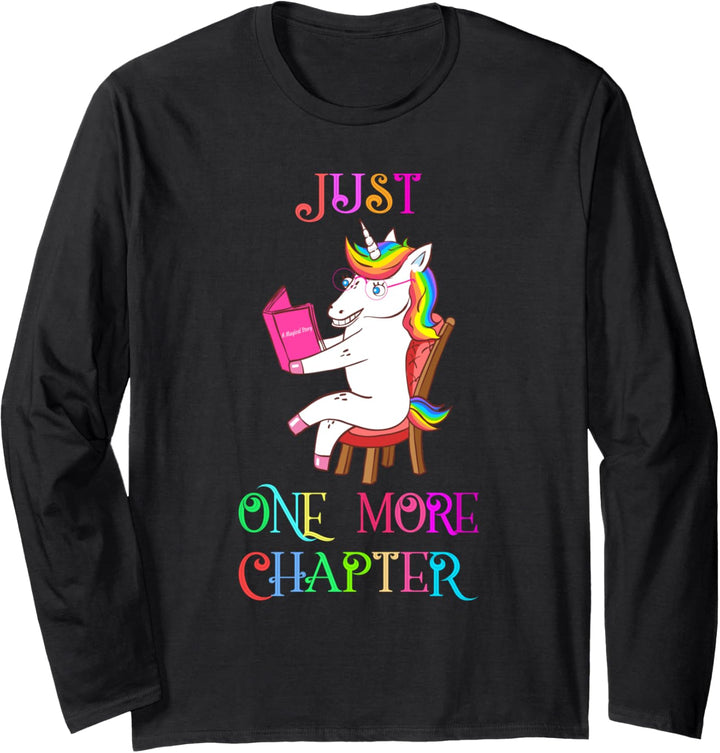 Unicorn Librarian Book Collector Gift Just One More Chapter Langarmshirt