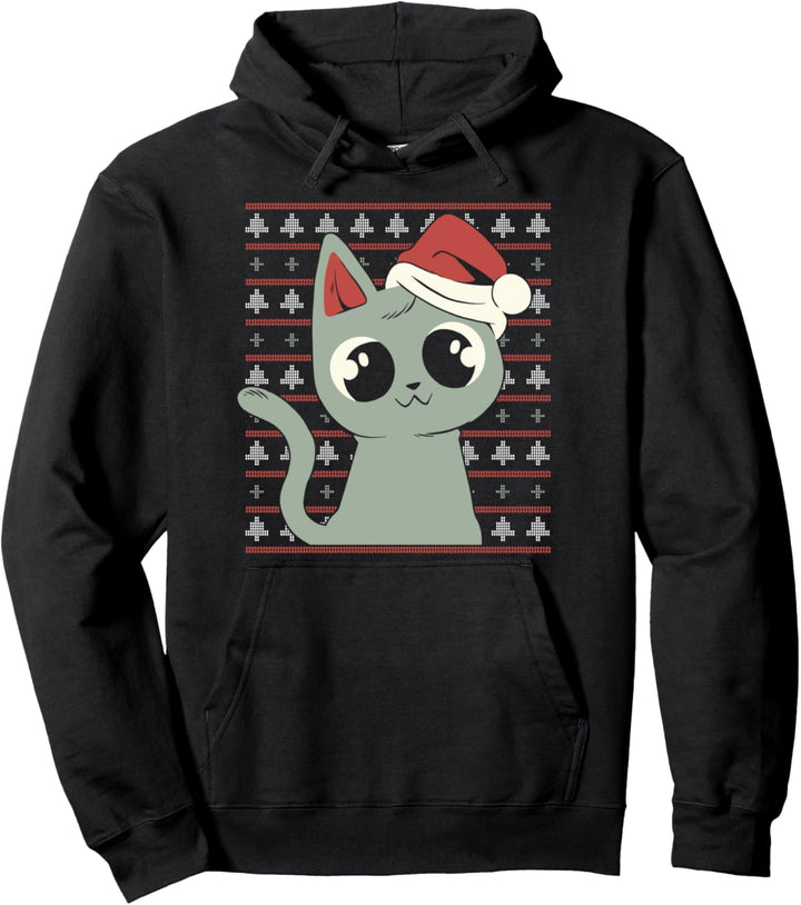 Weihnachten Lustige Katze Xmas Santa Christmas Ugly Sweater Pullover Hoodie