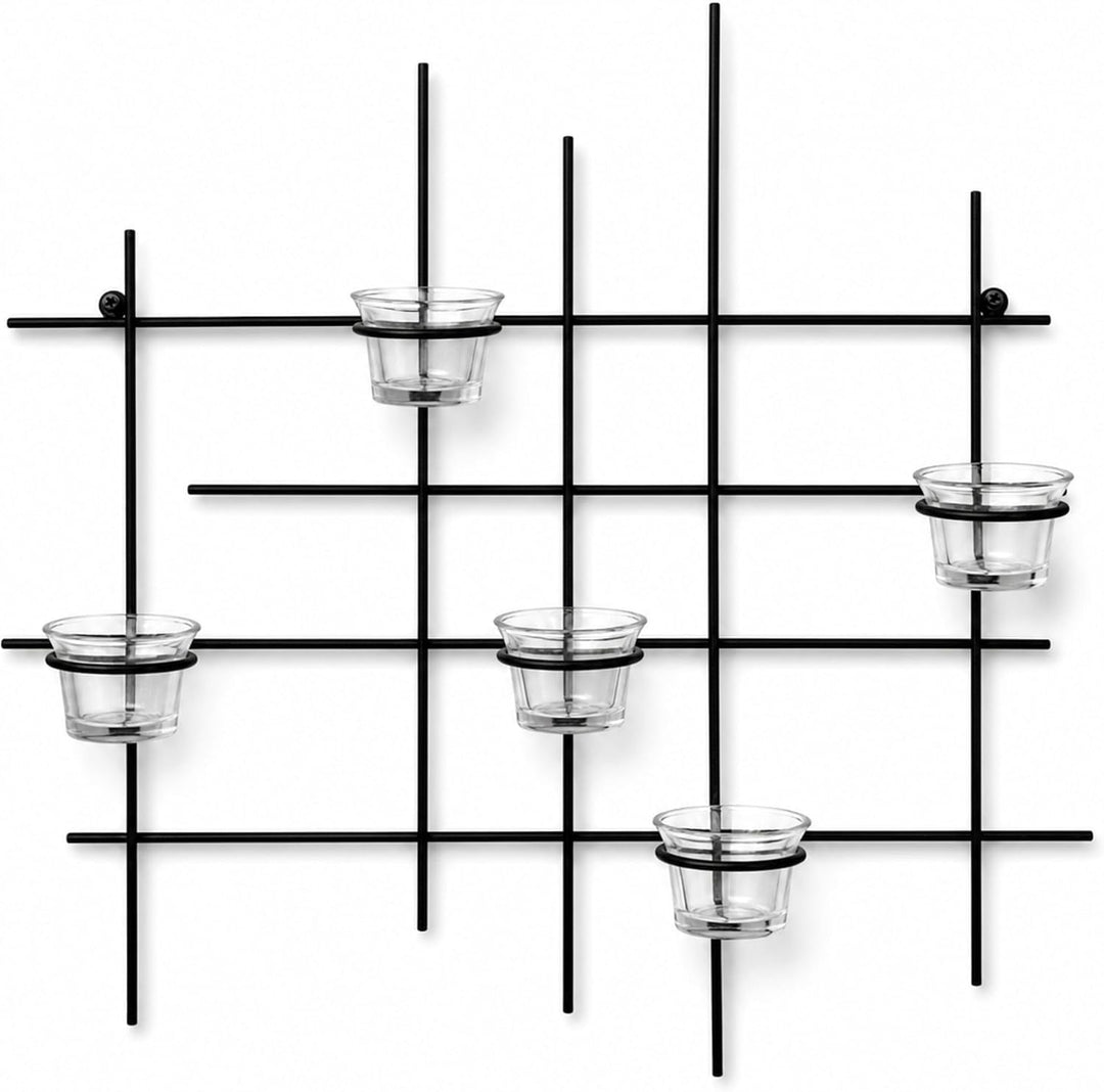 DanDiBo Wandteelichthalter Metall Leuchter 5XXL Wandkerzenhalter 50 cm Teelichthalter Wand Kerzenhal