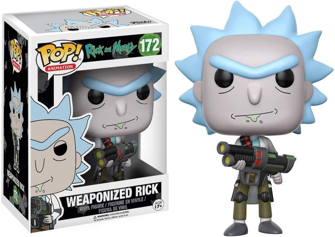 Funko 12439 Actionfigur Rick und Morty: Weaponized Rick Grau / Grau / Weiss, Grau / Grau / Weiß