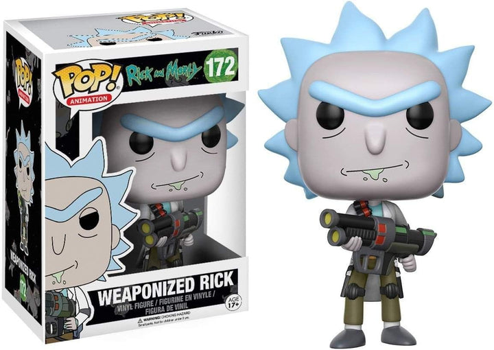 Funko 12439 Actionfigur Rick und Morty: Weaponized Rick Grau / Grau / Weiss, Grau / Grau / Weiß