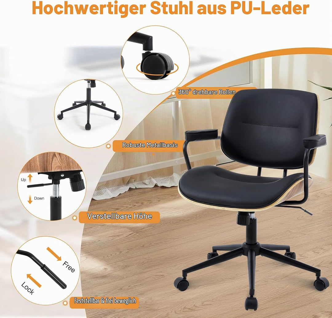 bürostuhl ergonomisch für homeoffice Bürostuhl mit Armlehne Medieval Modern Schreibtischstuhl 360°Dr