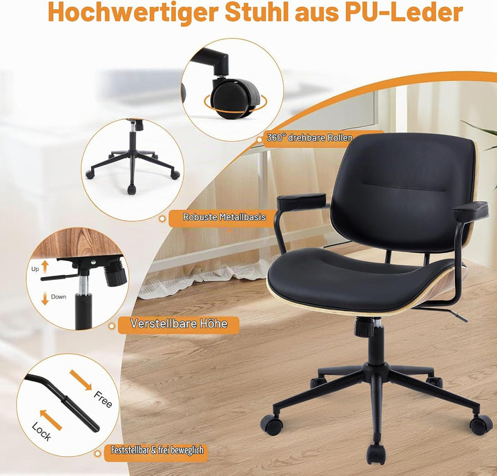 bürostuhl ergonomisch für homeoffice Bürostuhl mit Armlehne Medieval Modern Schreibtischstuhl 360°Dr