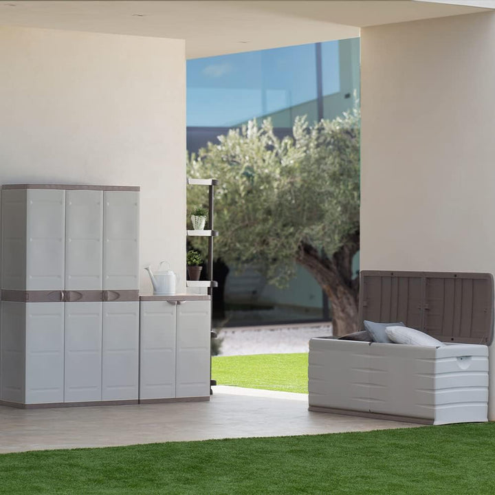Plastiken Space Save Truhe, Kunststoff, 60 x 61 x 53 cm Beige, Beige