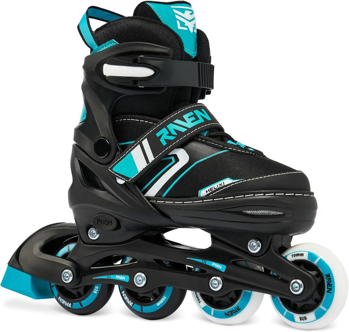 RAVEN Verstellbare 3in1 Inlineskates-Rollschuhe-Triskates Helixi Black/Mint 38-42 (24,5cm-26,5cm) He