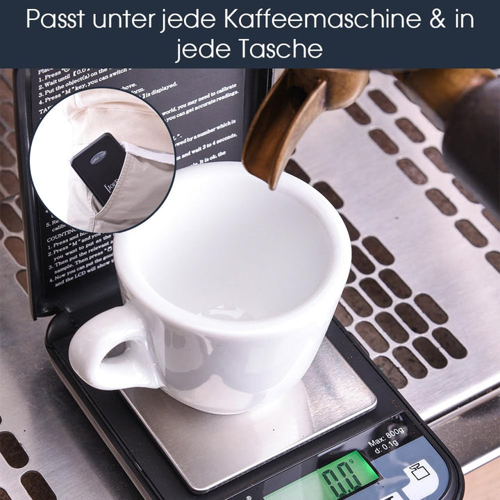 Kaffeewaage Barista | Espresso waage Klein | Barista waage mit LCD Display | Espressowaage mit 0,1g