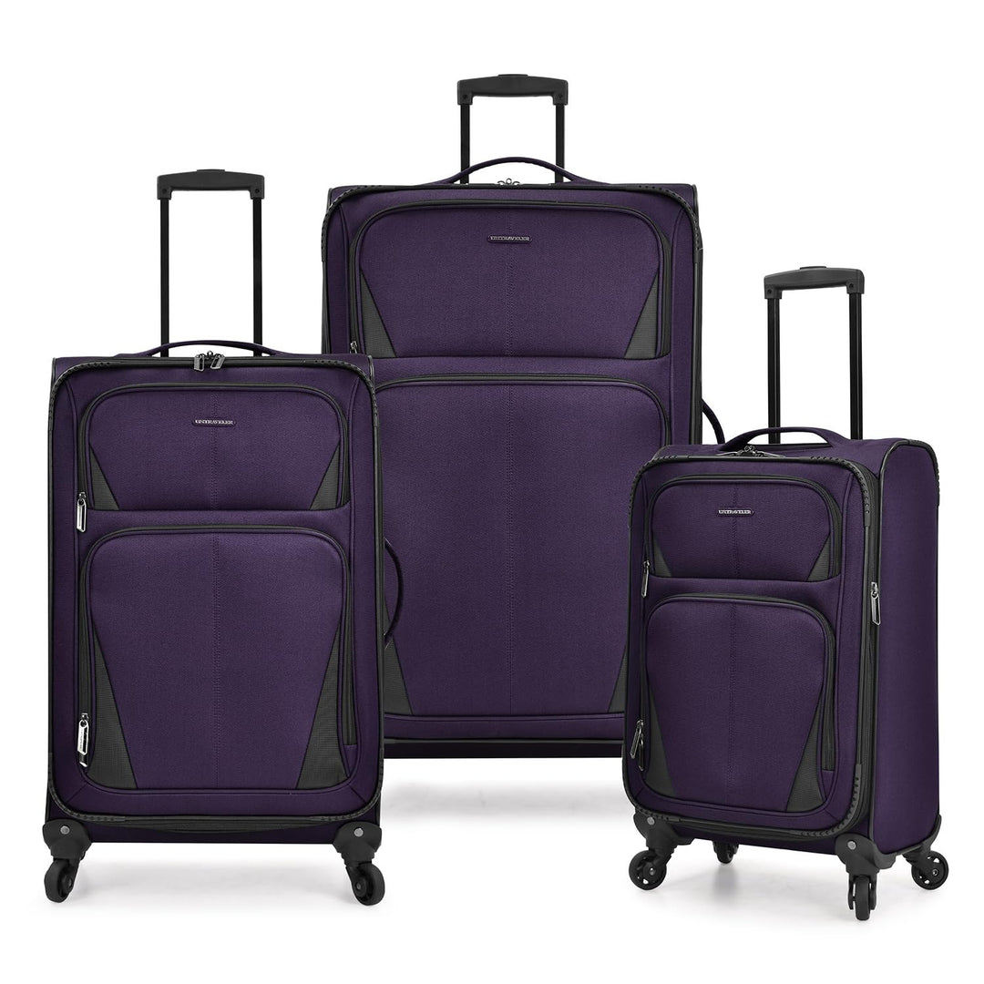 U.S. Traveler Aviron Bay Erweiterbares Softside Gepäck mit Drehrädern 2 Piece Luggage Violett, 2 Pie