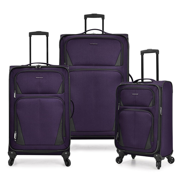 U.S. Traveler Aviron Bay Erweiterbares Softside Gepäck mit Drehrädern 2 Piece Luggage Violett, 2 Pie