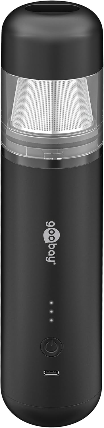 goobay Mini-Staubsauger Superior/Akku-Handstaubsauger für Auto, Haus, Wohnmobil, 120W, 7 Düsen, 3 Bü