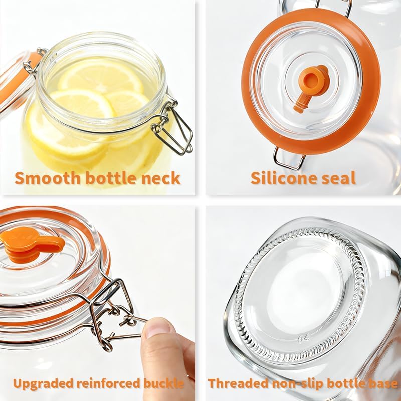 2 L 3er-Pack Gärbehälter mit Luftschleuse - Fermentieren Starter Set - Fermentiergläser - Fermentier