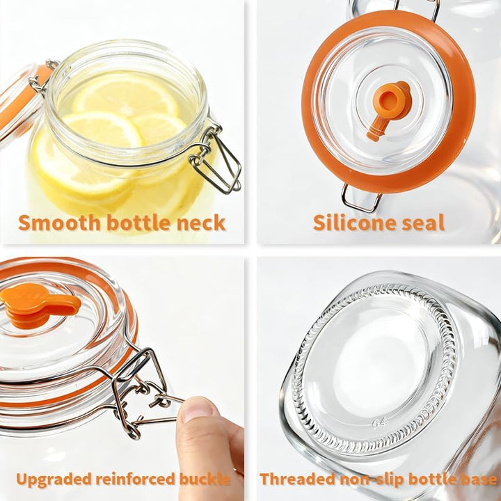 2 L 3er-Pack Gärbehälter mit Luftschleuse - Fermentieren Starter Set - Fermentiergläser - Fermentier
