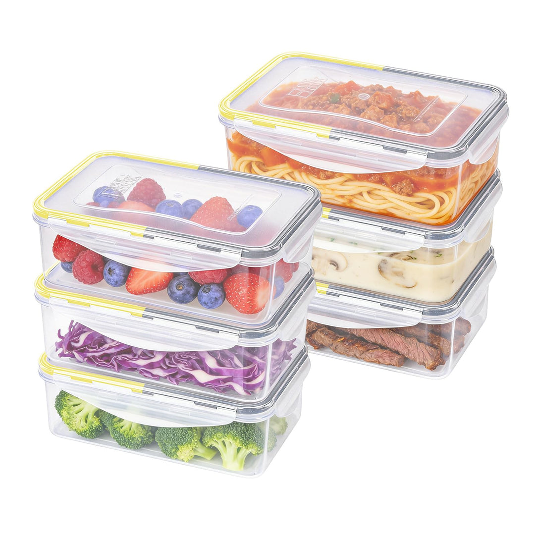 EASYLOCK 6PACK 1150ML Plastik Frischhaltedosen Set mit Deckel, Meal Prep Boxen, Aufbewahrungsbox Küc
