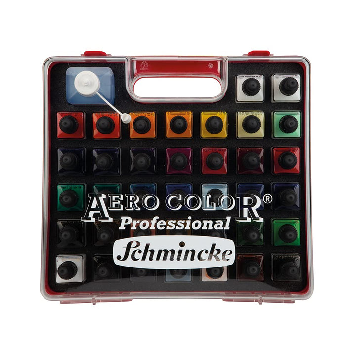 Schmincke - AERO COLOR Professional Kunststoff-Koffer, 37 x 28 ml feinst-flüssige Acrylfarben + AERO