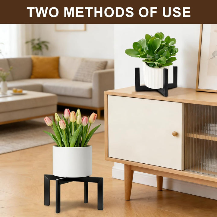Pflanzenständer, Blumenständer Pflanzenhocker, Erhöhungsständer 19cm Höhe Metall Schwarz Stabil für