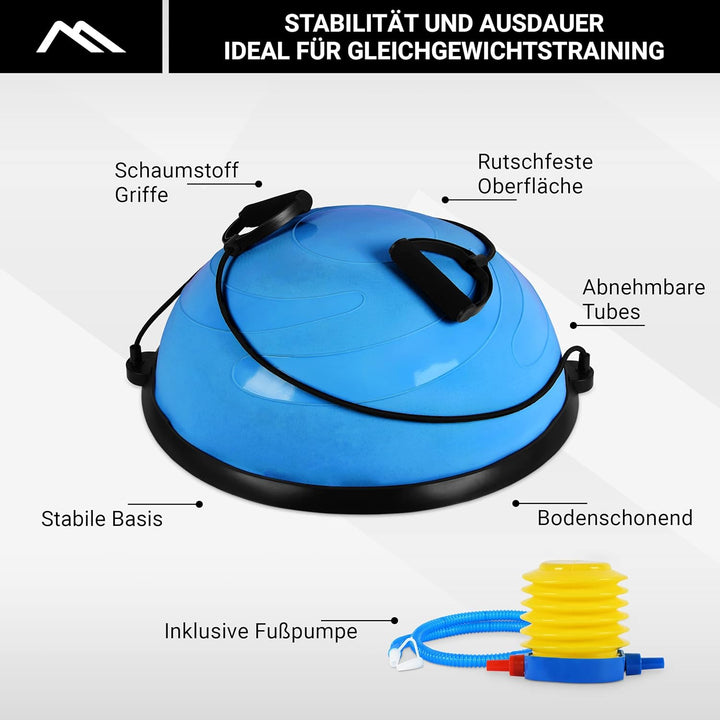 MSPORTS Balance Ball Trainer Premium | Gymnastikball + Expander & Pumpe - beidseitig nutzbar | Balan